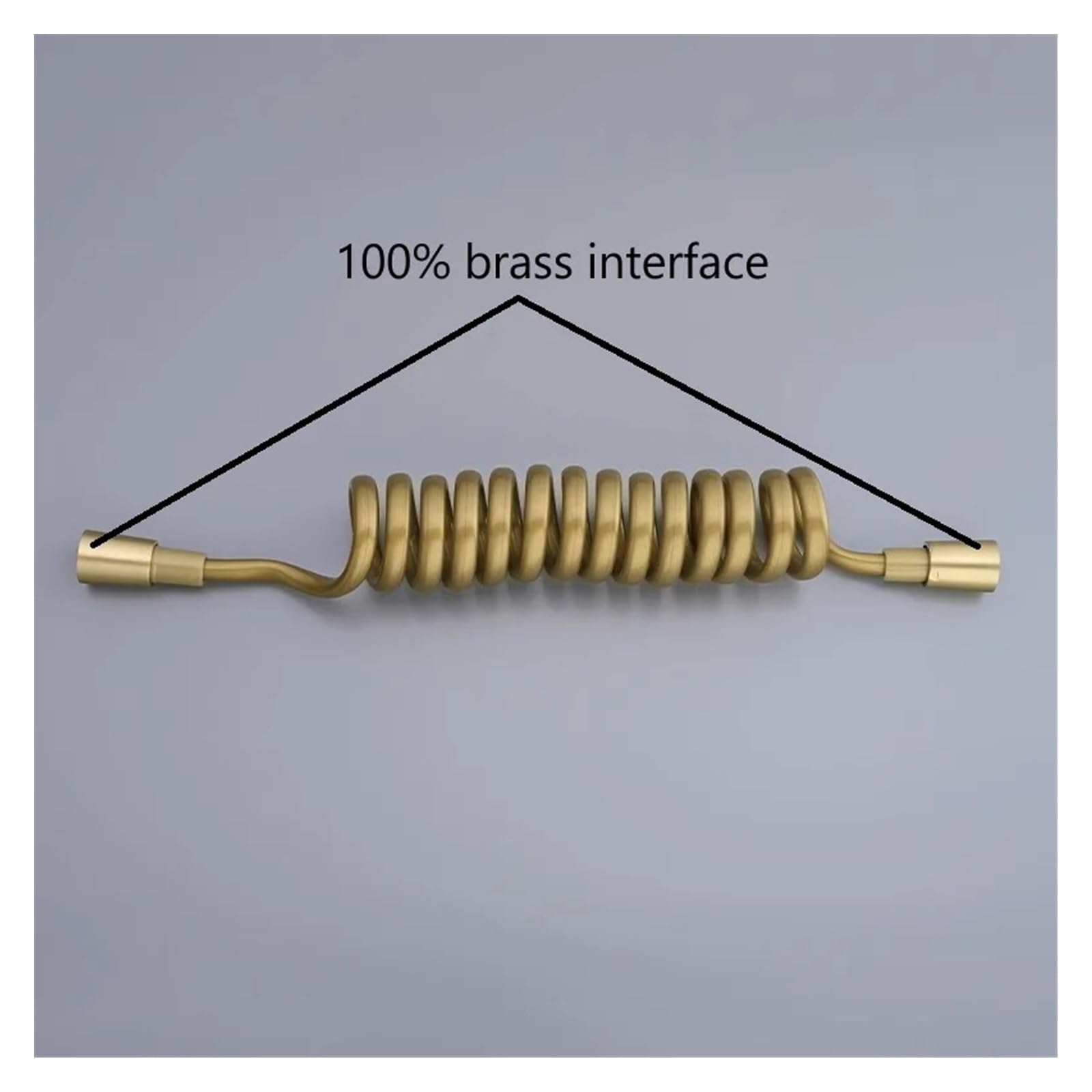 Duschschlauch aus Roségold/gebürstetem Gold, G1/2 Zoll Standardschnittstelle, Telefonleitungsschlauch, Handbrause, Federschlauch(Brushed gold,200cm)