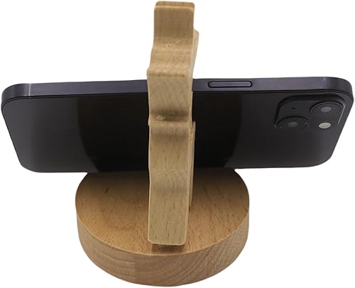 Miniatura 17 de Lindo conejito soporte de teléfono celular soporte de madera animal universal teléfono celular soporte de escritorio para todos los teléfonos