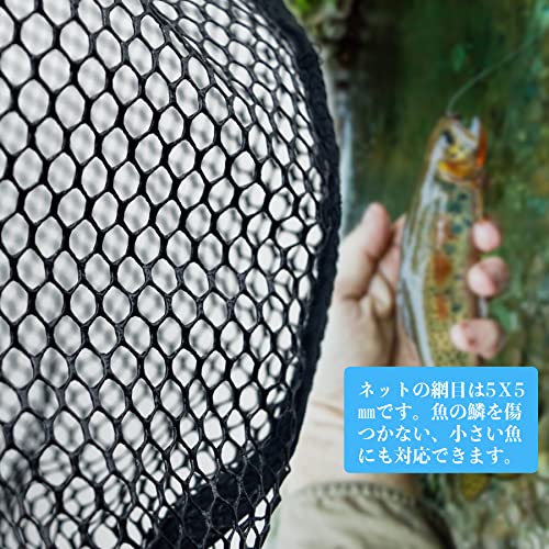 CHEUNG WIN ランディングネット ラバーコーティングネット タモ網 渓流 釣り小物 軽量 小型 渓流 釣り網 レッド 4枚目