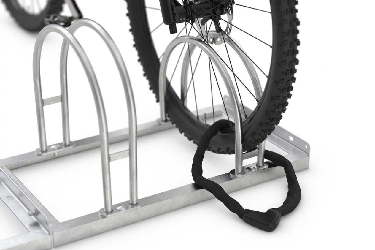 Bogenparker 5052 | Fahrradständer für 2 Fahrräder | einseitig | Freiaufstellung | Abwechselnde Hoch-/Tiefeinstellung | erweiterbar | Fahrradparker Bodenparker Mehrfachständer Bügelparker | Dreifke®
