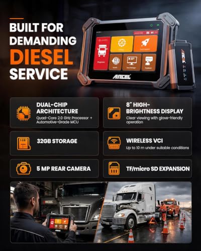 Image of ANCEL V6HD Heavy Duty Truck Scanner, Bidirectional Tests, DPF Regen