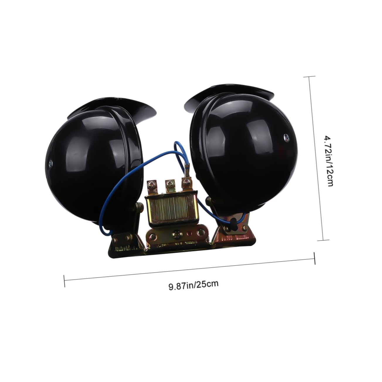 Cabilock Bocina 12v de Coche Tipo Caracol, 2 Piezas, Doble Tono, Negra, de Cobre, para Coche y Camión, Gran Potencia Sonora