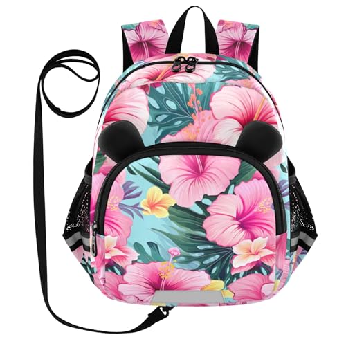 Pink Flowers Summer Toddler Backpack for Girls Boys,Preschool Kindergarten Backpack Kids Backpacks B0403724