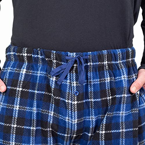 Dg Hill (3 Pairs Mens Pj Pajama Pants Bottoms Fleece Lounge Pants Sleepwear Plaid Pjs With Pockets Microfleece #TOP2