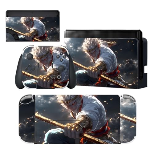 Manette & Console & Joycon & Dock Sauge Wukong Autocollant pour Switch OLED Design Précis