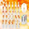 Fall flameless taper candles 96 maple leaf battery operated candles with remote real wax autumn led candles flickering flameless candles for fall thanksgiving harvest halloween decor 6 pack  urban country home decor
