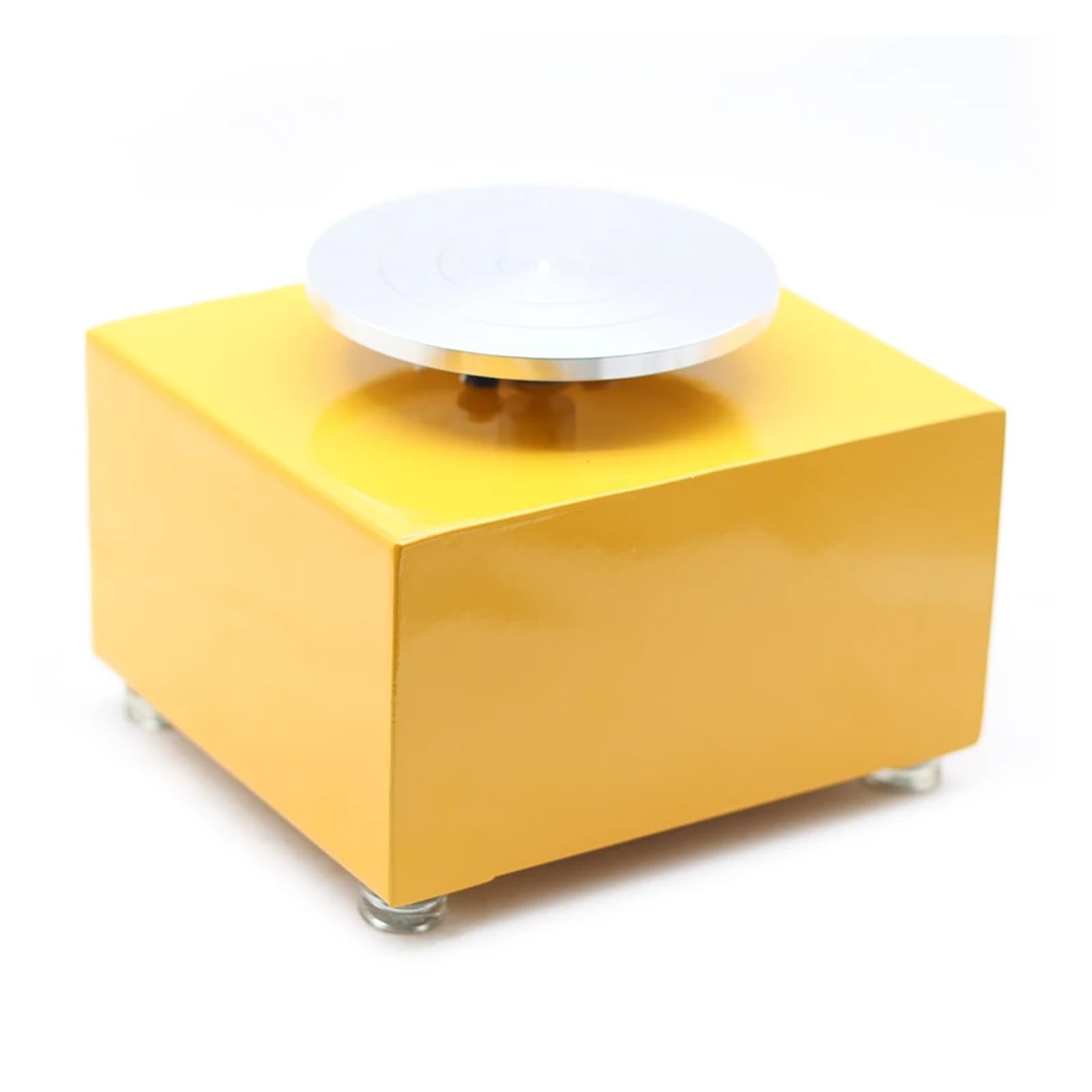 Hdxaew Yellow Mini Turntables Pottery Wheel Machine Diy Craft Potter's Wheel Ceramic Tools Clay Tools With Tray Multiple Uses(Yellow)