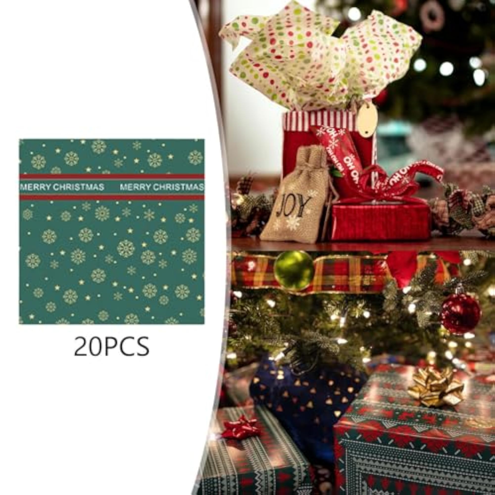20 Pieces Gift Wrapping Paper Christmas Waterproof