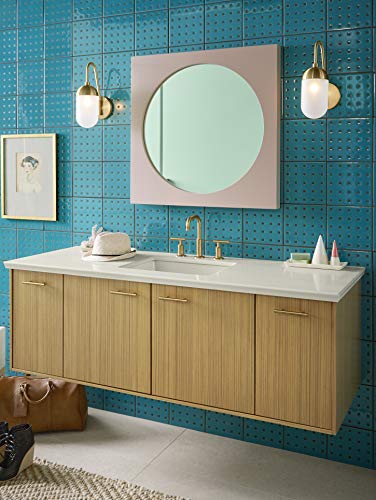 Bathroom Faucet By Kohler, Bathroom Sink Faucet, Purist Collection, 2-Handle Widespread Faucet With Metal Drain, Vibrant Moderne Brushed Gold, K-14406-4-Bgd #TOP6