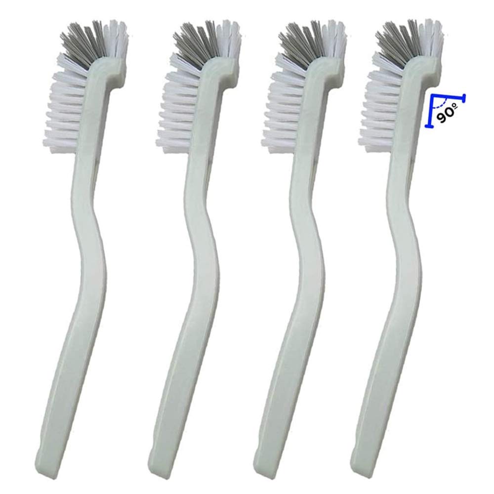 4 Piece Cleaner Brush to Deep Clean Tile Lines,Dearjana Small Scrub Brushs Corner Brush with Stiff Bristles for Detail Sink,Bottle,Household Pot Pan,Coffee Makers,Bathroom,Shower Cleaning,White