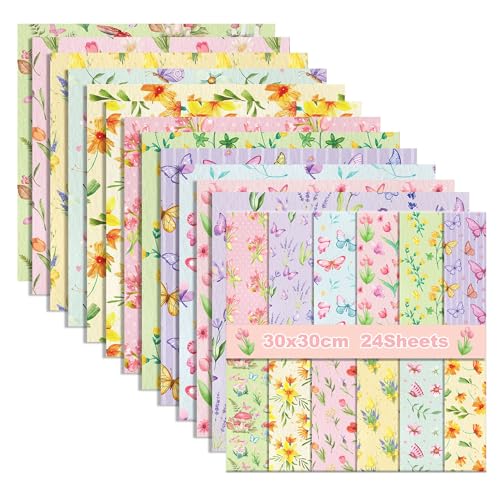 Papier de scrapbooking printanier 30,5x30,5 pour fabrication de cartes et journal créatif