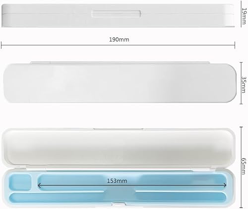 Miniatura 4 de Funda Portátil para Apple Pencil de 12 Generación, Estuche de Almacenamiento Accesorios con Soporte Interior de Silicona (Blanco+Azul)