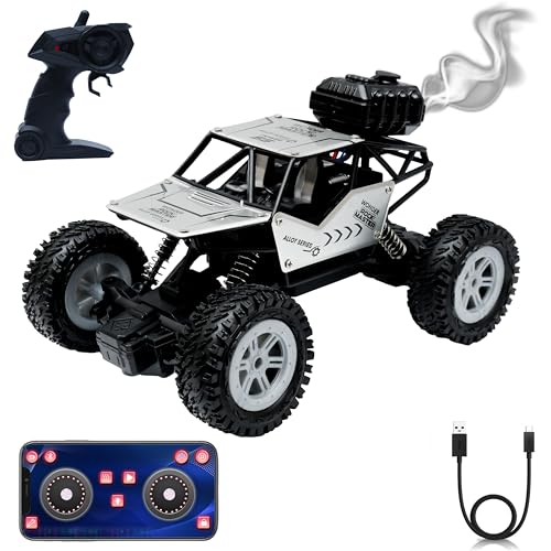 Image of Wonder Remote Control Rock Master /Crawler with Smoke, Monster Car for Kids Monster Truck Rock Climbing Car Toy for Kids (Silver)