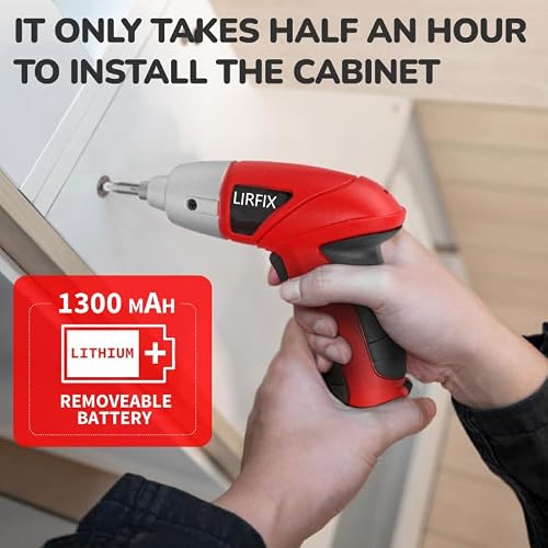 LIRFIX 20-Piece Red 3.6V Electric & DIY Manual Tool Set - Compact Storage Box, Claw Hammer, Pliers, Screwdriver Bits, Household Hardware Tools