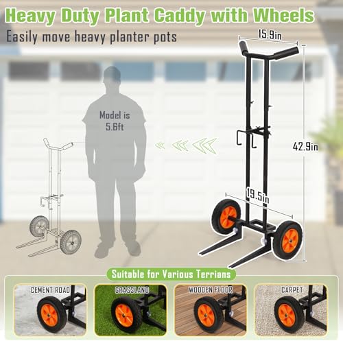 Cathyeen Plant Caddy with Wheels, 3.6FT Heavy Duty Plant Dolly with Adjustable Gripping Arms and Base, Rolling Plant Mover Cart Planter Caddies with Strap for Indoor or Outdoor Garden Plants, Pots by Cathyeen - Image 4