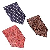Bundle Monster 3pc Mix Pattern Mens High Class Fashion Fancy Ascot Cravat Ties