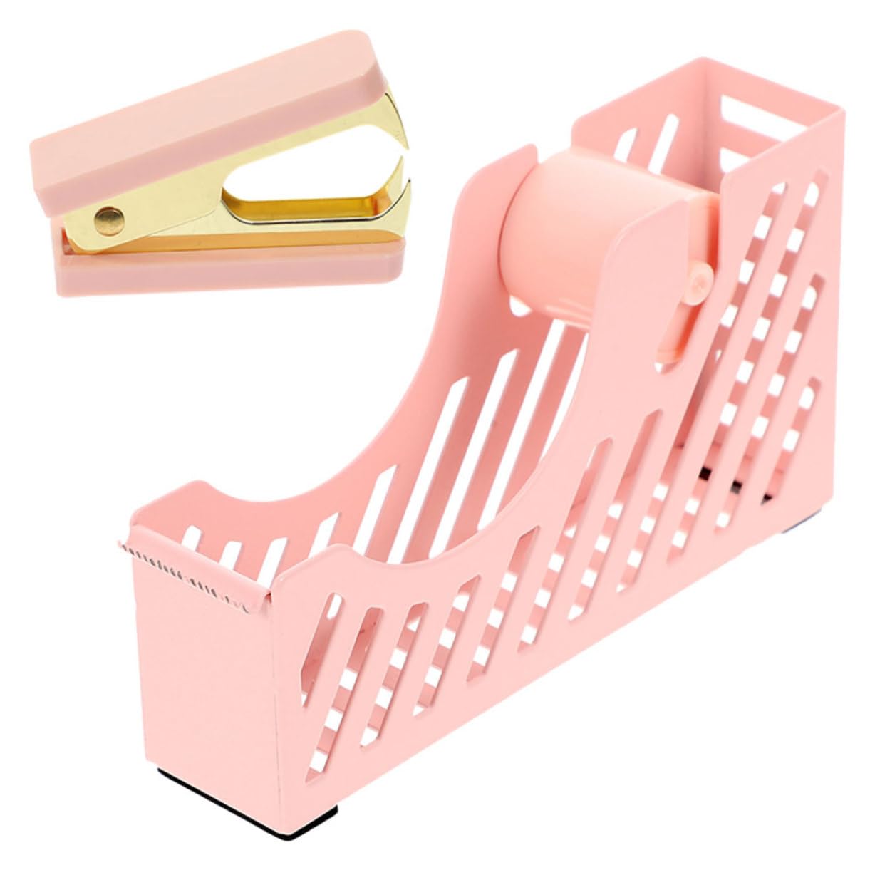 HOMSFOU 3 Set Set Di Articoli Di Cartoleria Del Nastro Per Le Unghie X Strumenti Fissi Distributore Di Nastro Desktop Distributori Di Nastro Per Ufficio Levapunti Gomma Da Cancellare Rosa
