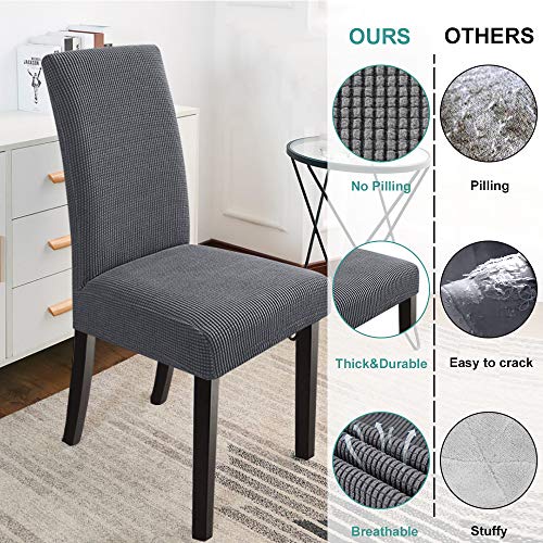 Goodtou Chair Covers For Dining Room 6 Pack - Dining Room Chair Covers Set Of 6 Pack Super Fit Stretch Removable Washable Dining Chair Cover Slipcover For Dining Room,Ceremony,Banquet Party (Gray) #TOP3