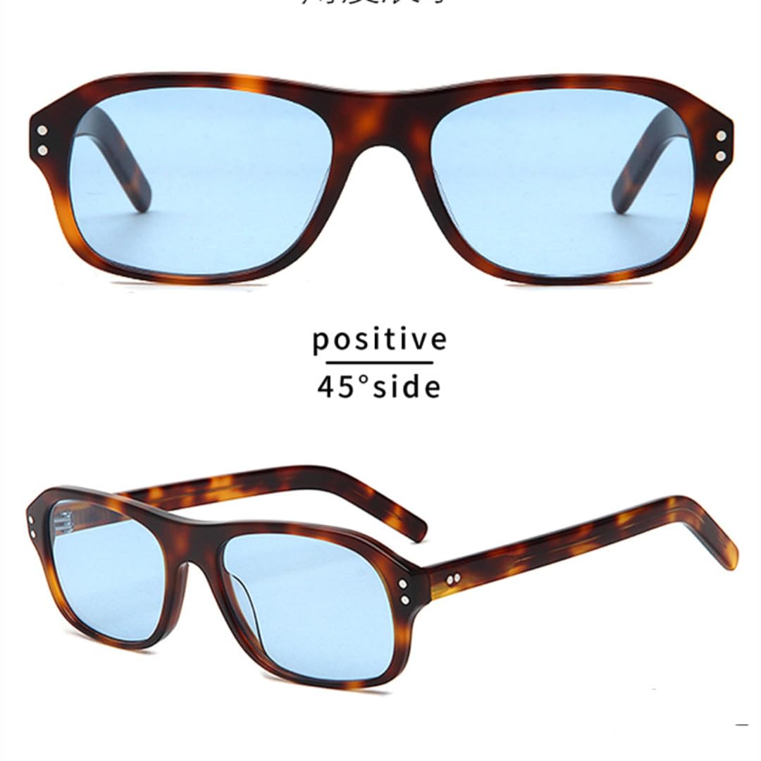 Lunettes de soleil rétro femme à monture fine épaisse en acétate, protection UV400