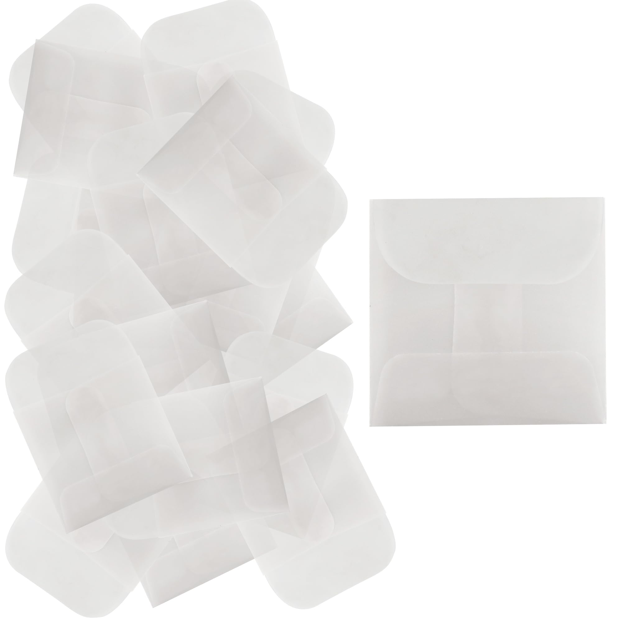 bociloy 50PCS 2x2 Inch Glassine Flat Paper Bags, Small Glassine Envelopes, Semi-Transparent Waxed Paper Bags for Storing Photos Stamps Ring Jewellery Coin
