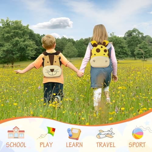Aomig Plüsch Rucksack Kindergartenrucksack Kleinkind Rucksack Kindergarten Schultasche für Jungen Mädchen Kinder Tierischer Kinderrucksack Tier Cartoon Mini Tasche Kinder Rucksack 2-6 Jahre (Giraffe)