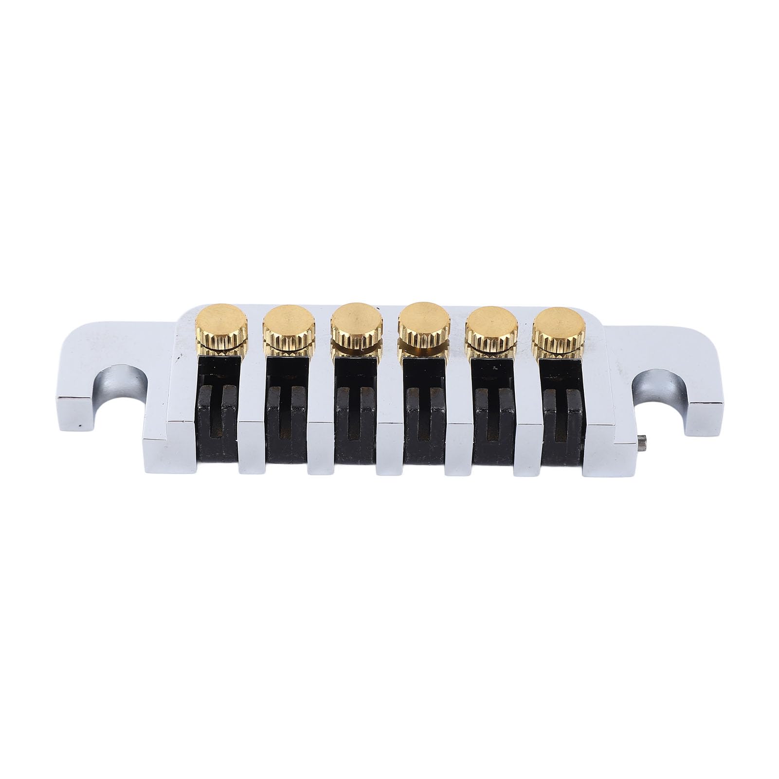 sturdy Brass Guitar Tune Roller Saddle Bridge Tailpiece with Height Adjustment, Smooth Rollers for Easy String Adjustment, Replacement Part for Electric Guitars, Includes 2 Studs