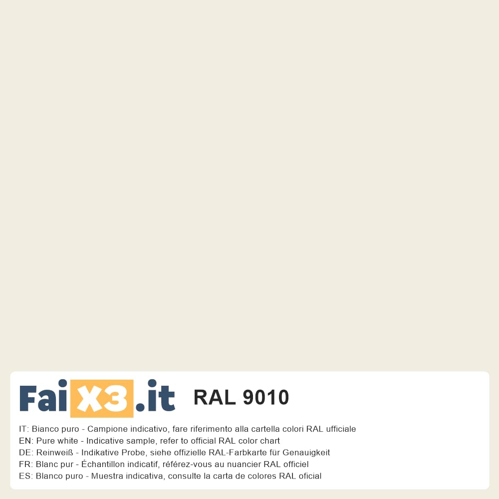 FaiX3.it - Perfil plano 100x2 mm de aluminio, lacado RAL 9010 "blanco puro" mate, longitud 2500 mm