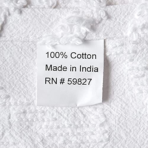 Image of Beatrice Home Fashions Wedding Ring Chenille Bedspread, Full, White