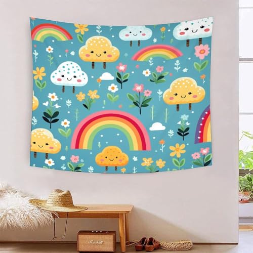 Tapisserie murale arc-en-ciel pour cacher les défauts d'un mur