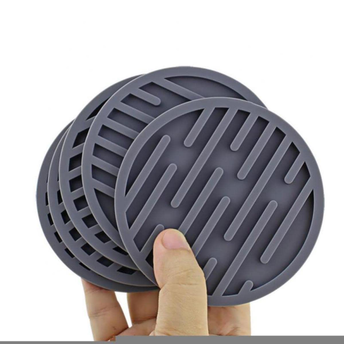 Sottobicchiere Rotondo In Silicone Rosso – Tappetino Portatovaglioli Riutilizzabile Per Tazze, Bicchieri, Lavabile In Lavastoviglie
