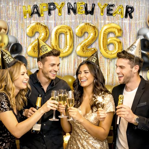 Image of Crosize 3 Pack 3.3 x 9.9 ft Laser Champagne Gold Foil Fringe Curtains Party Decorations,Tinsel Curtain Backdrop for Parties, Door Streamers, Glitter Streamer Backdrop for Birthday Decoration