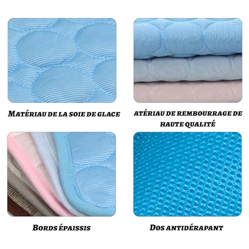 Tapis rafraîchissant pour animaux petit modèle tapis de refroidissement bleu - 5