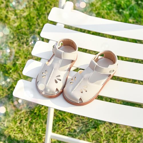Image of Felix & Flora Toddler Girls Sandals Soft Rubber Princess Flat Shoes Flower Girl Shoes