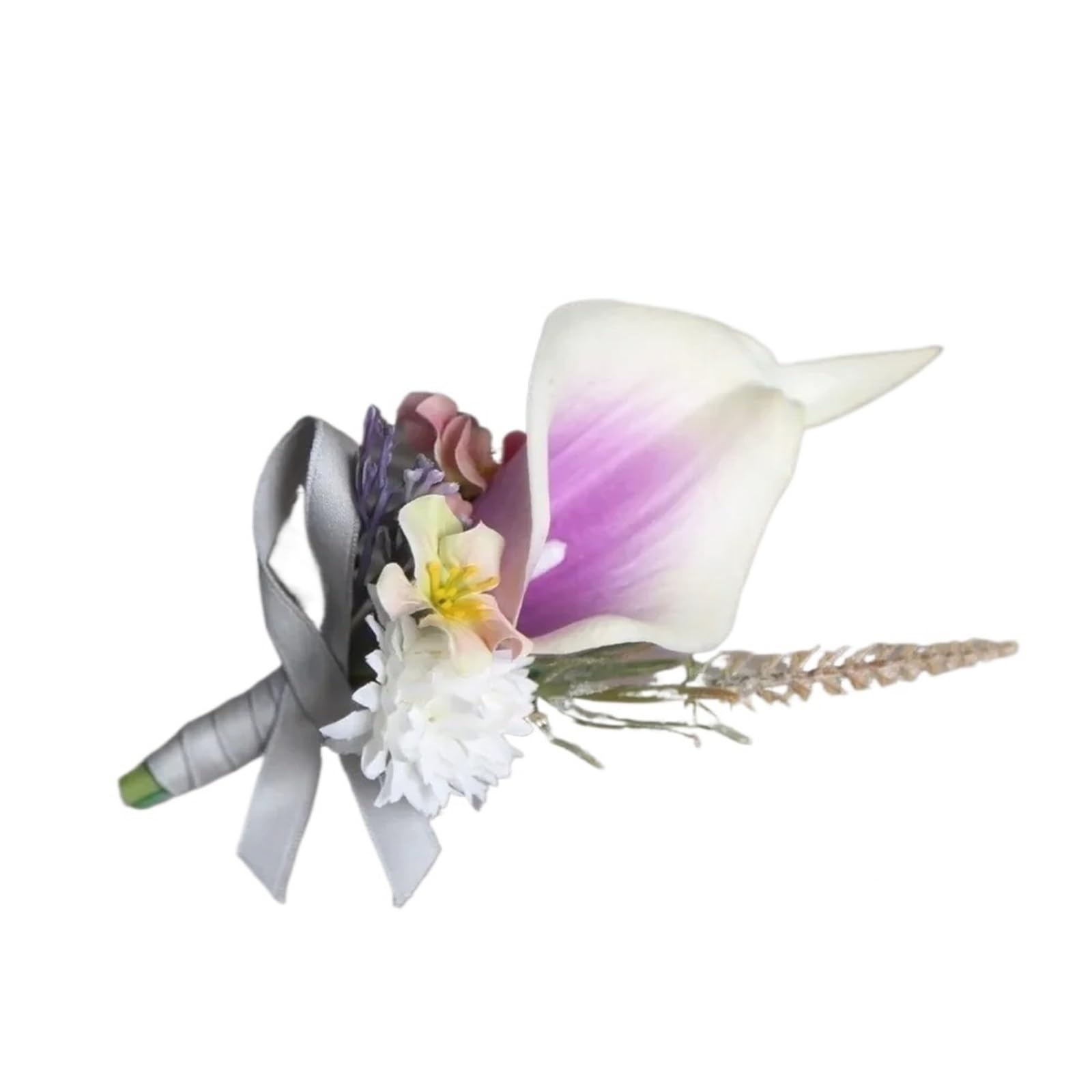 GHHZML Boutonniere Simulated Floral Corsage Bride Brooch Pin Artificial Flower Silk Wedding Boutonnieres Calla Lily Groom