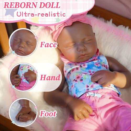 Muñeca Reborn Baby Silicone 19 pulgadas realista miniatura 5