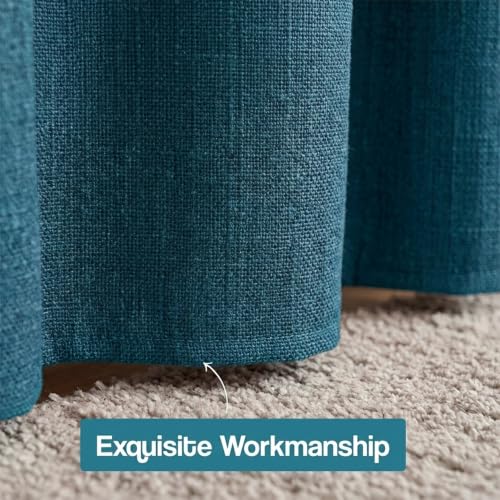 Image of FRESH FROM LOOM Jute 9 ft Non-Ring Curtains | S-Wave Pleat | Premium Door Parda | Light Block Parde | Door Non-Ring Curtains | S-Wave Pleat (Size - 9ft, Blue, 2pc)