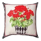 Geranium Pots Blended Yarn Climaweave Pillow with Multi Finish SLGERA
