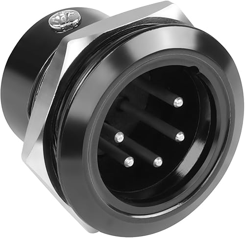 QIANRENON Adaptador de montaje fijo con rosca XLR de 5 pines, macho XLR macho a terminal de soldadura, conector redondo de 5 pines XLR DMX Mount