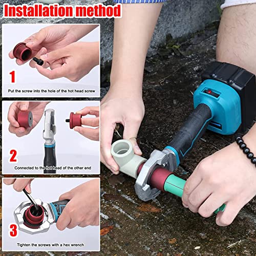 Soldador de tubo de água de plástico, kit de soldador de fusões de soquete portátil sem fio, máquina