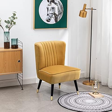 Roundhill Furniture Elon Velvet Upholstered Accent Chair, Gold Cover