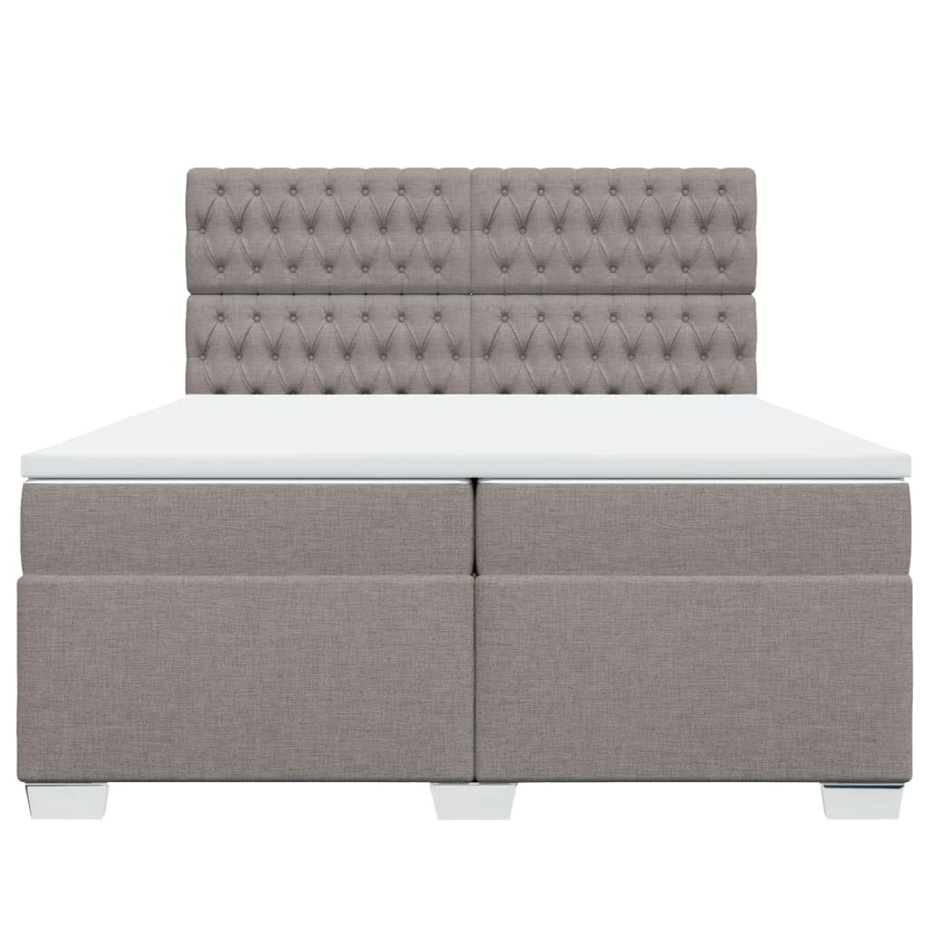 Cama Box Spring con colchón somier Mueble Cama Estructura Cama Bed Frame Cama con colchon Tela Gris Taupe 200x200 cm - 3290606