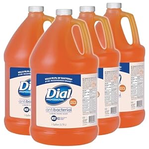 (4 Gallons) – Professional Gold Antibacterial Liquid Hand Soap, Floral Scent 1 Gallon Refill Bottles