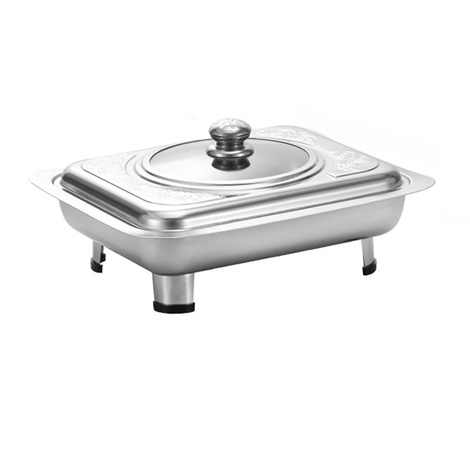 Set Professionale per Chafing Dish, scaldavivande per Buffet in Acciaio Inox, per Buffet albergo Hotel Mensa supermercato Ristorante,B,35 * 27 * 5.2cm