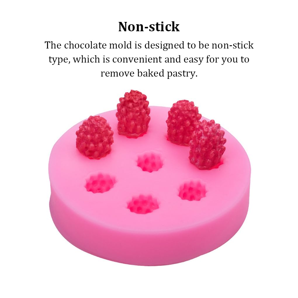 Juego de 10 moldes de silicona para chocolate, portátiles, de repuesto, con forma de fruta, para pasteles, galletas, pastelería, hogar, panadería, frambuesa