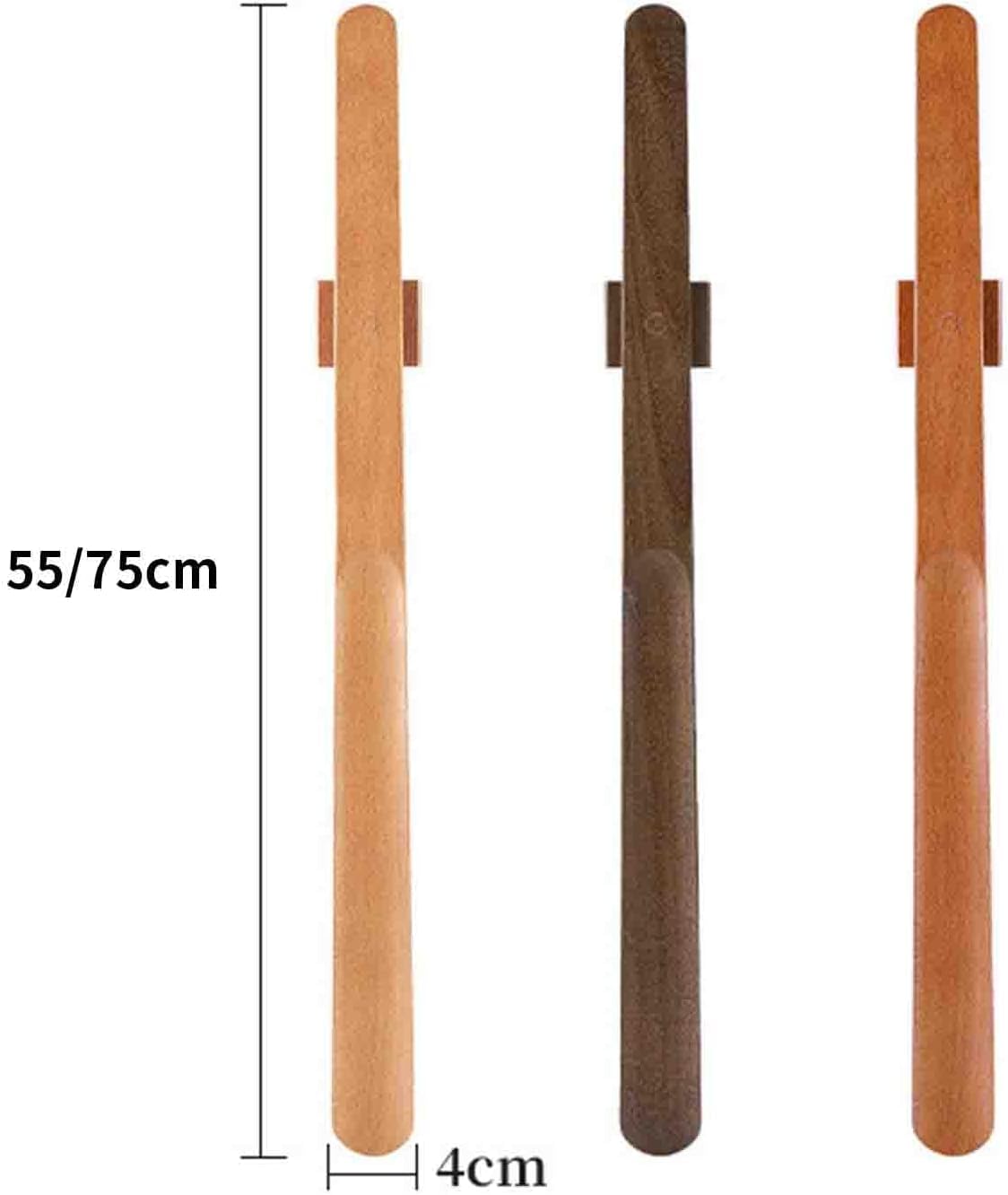 Genérico Calzador De Mango Largo con Cierre Magnético, Evita Agacharse | Diseño De Madera De 75 Cm, Protector De Talón Curvado (Beige 75x4 cm)