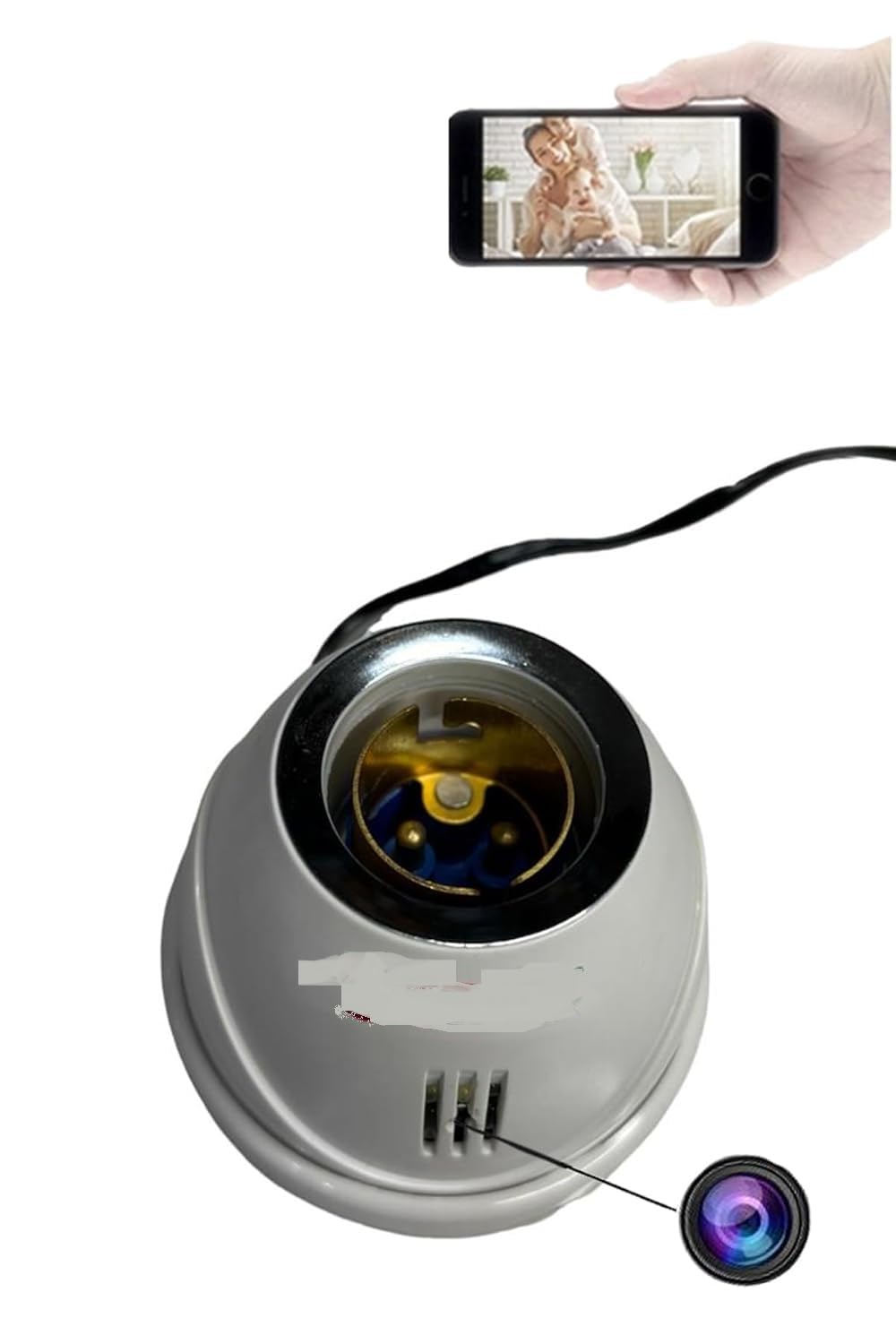 MatLogix Ovel Shape HD WiFi 1080P Spy Bulb Holder Camera Hidden Socket Camera Mini Security Secret Nanny Cam with Live Audio & Video Recording/Look Cam APP-image-40