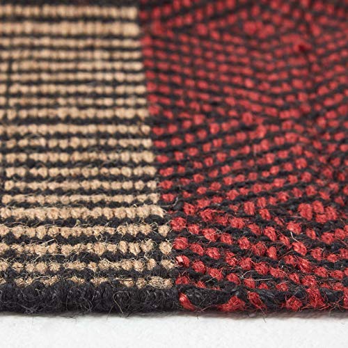 HOMESCAPES Medium Modern Jute Rug Red - Image 4