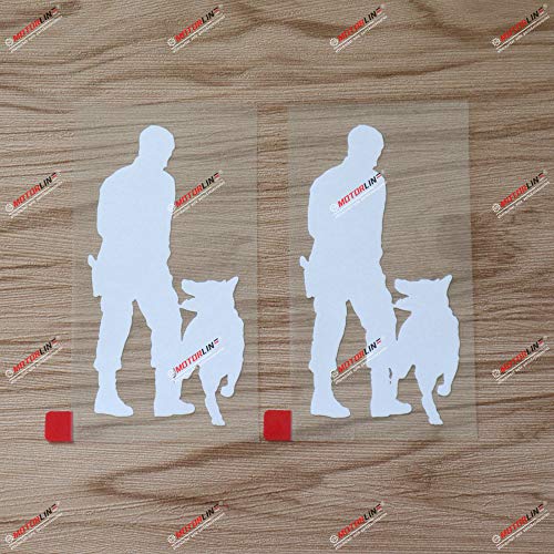 2X Blanco 15,2 cm Unidad K9 K-9 Perro Policía Pegatinas de Vinilo para Coche Pastor Alemán Entrenamiento