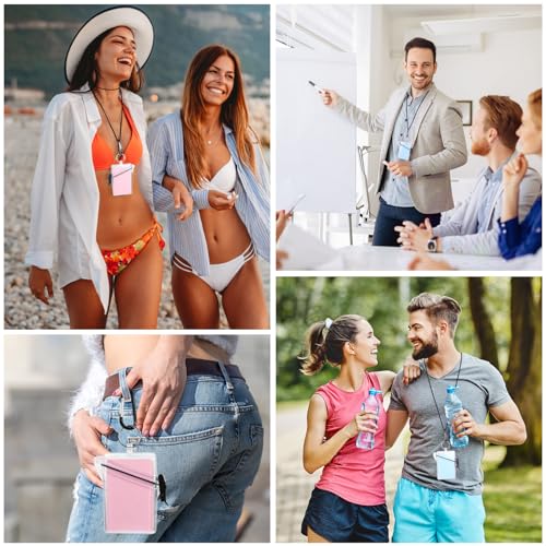 Fundas impermeables de identificación transparentes con mosquetón anticaídas 7