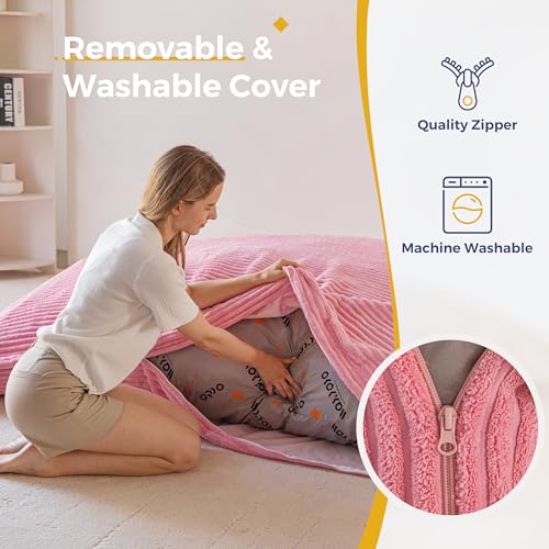 Image of MAXYOYO Giant Bean Bag Chair with Pillow, 3 in 1 Convertible Bean Bag Chair